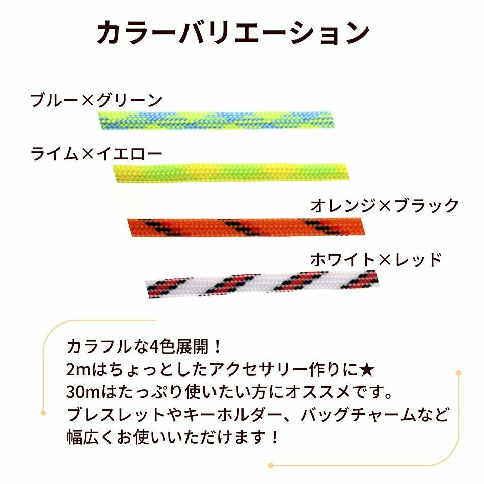 パラコード [ ブルー × グリーン ] 4mm 7芯 選べる長さ 紐 手芸用