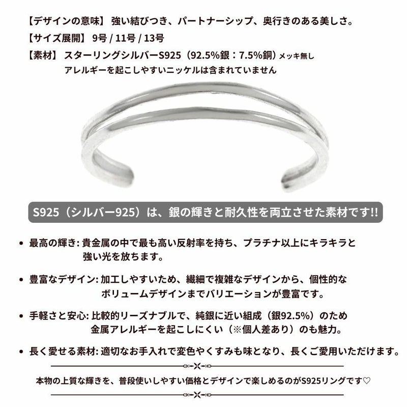 シルバー リング  S925 3.  Wライン  ［ 銀 シルバー ］素材紹介