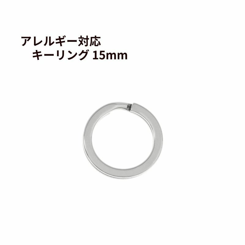 キーリング 15mm [ 銀 シルバー ] ステンレス 選べる個数 キーホルダー 二重リング パーツ 金属アレルギー対応