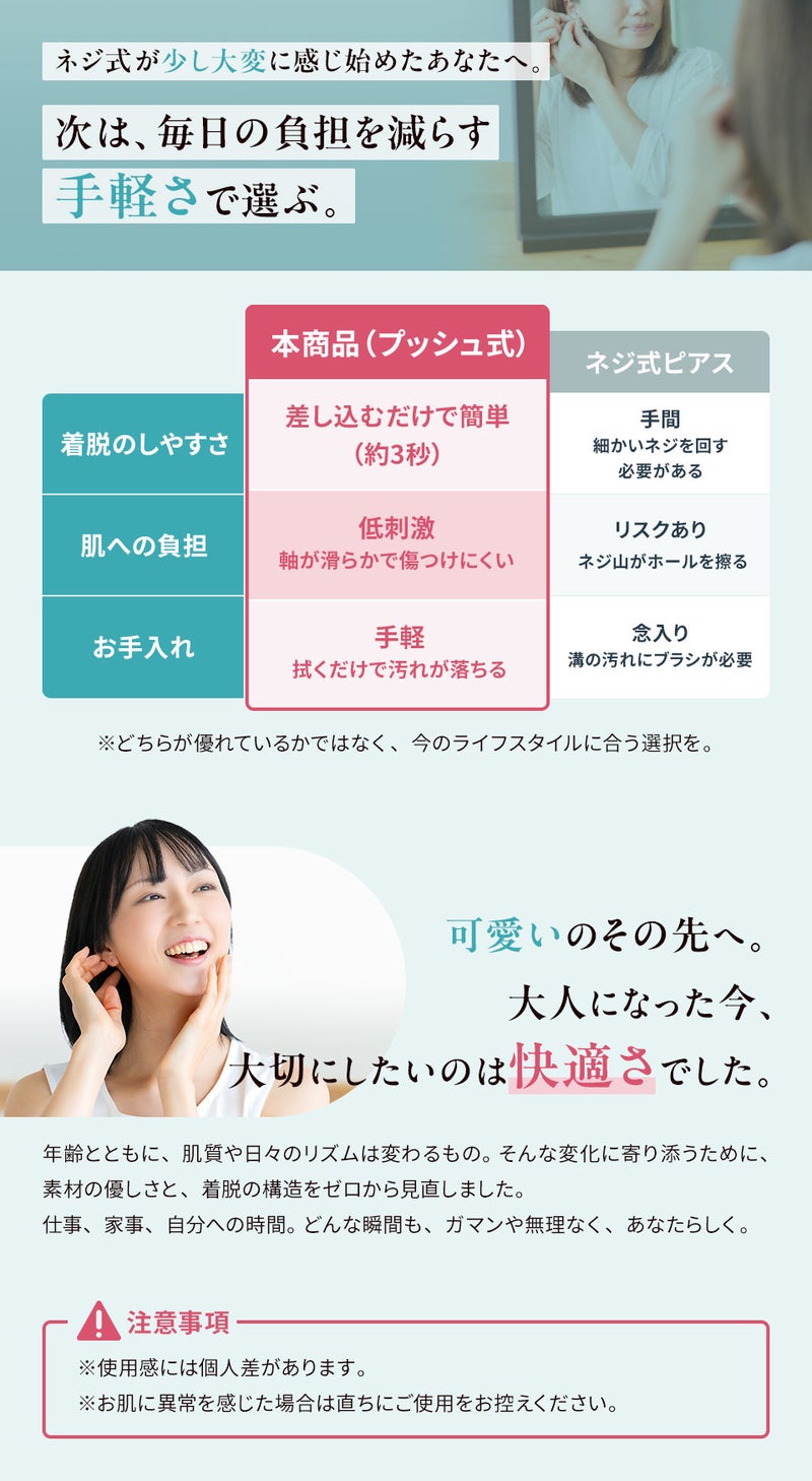 プッシュピアス ラブレット 16G 20G ボール 3mm [ 銀 シルバー ] 