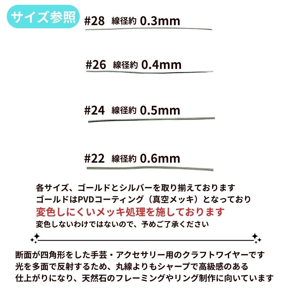  アーティスティックワイヤー スクエア 角線  